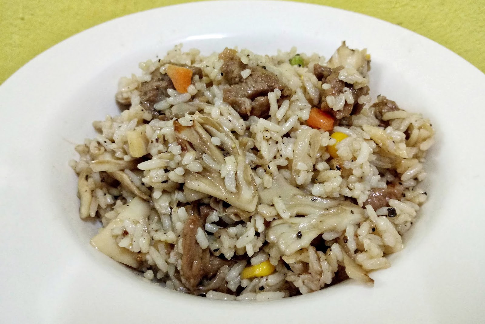 Resepi Nasi Goreng Cendawan Daging Black Pepper