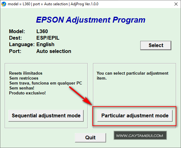 Hướng dẫn sữa lỗi máy in Epson tràn bộ nhớ, nhấp nháy hai đèn