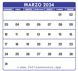 calendario MARZO 2024