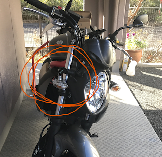 バイクのウインカーがポッキリ折れた画像