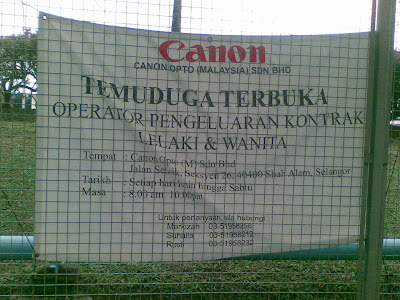 X Canon92: Iklan Jawatan kosong Canon Opto (Malaysia) 2010