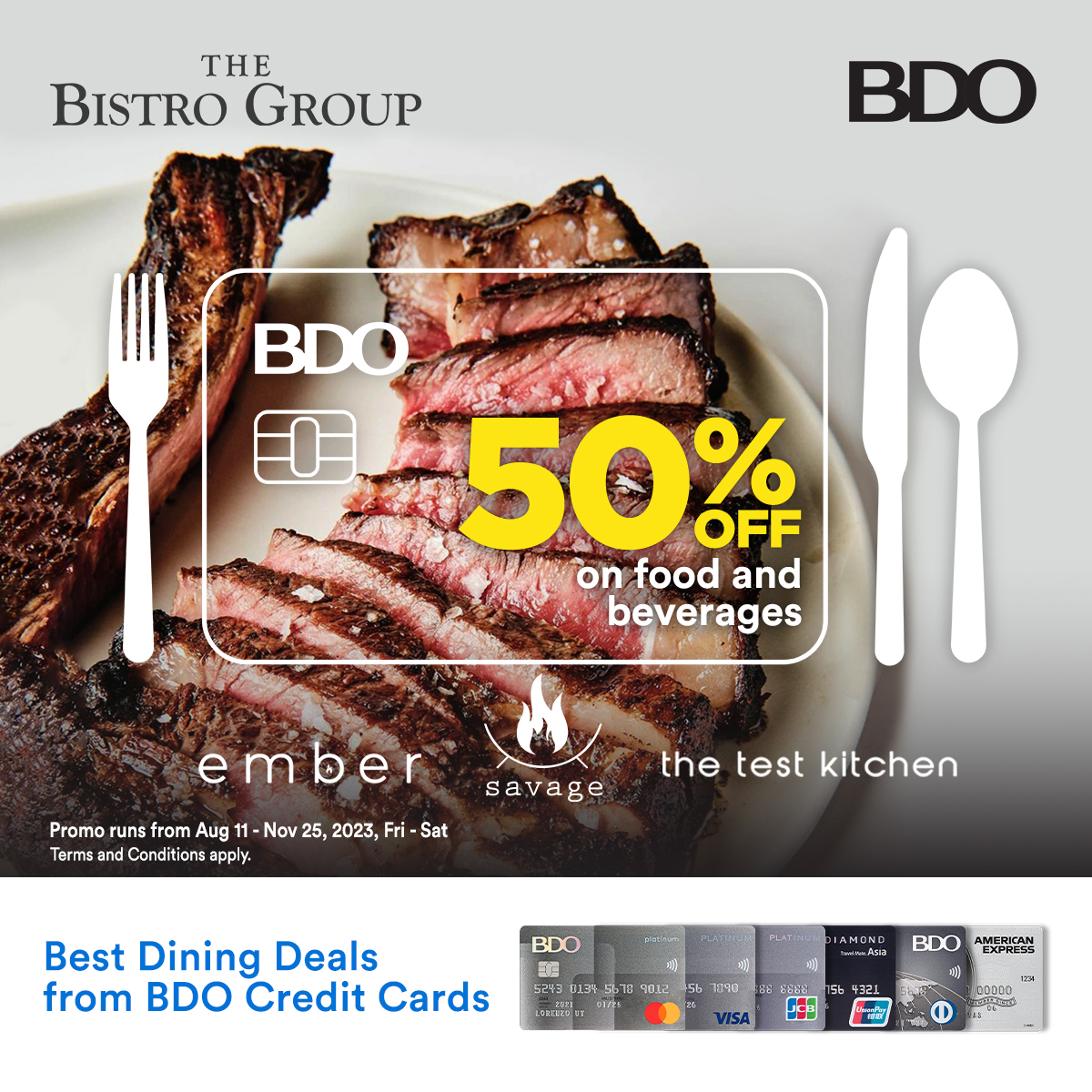 Manila Shopper: The Bistro Group 50% OFF Promo x BDO Credit Cards