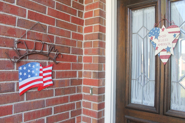 flag welcome sign