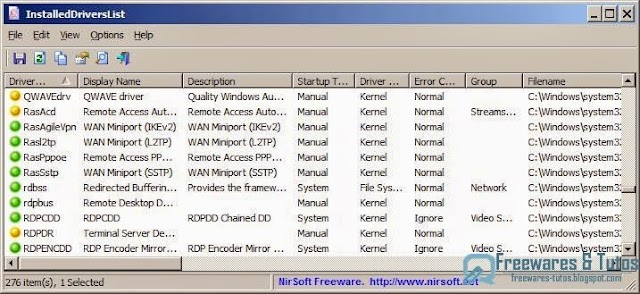 InstalledDriversList : un logiciel portable pour faire l'inventaire de tous les pilotes de périphériques de votre PC