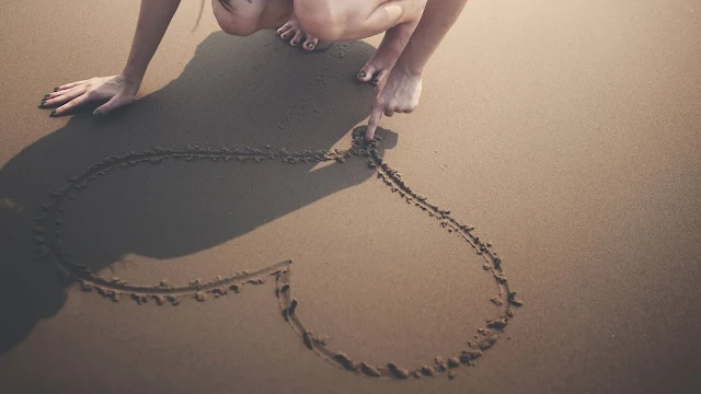 Heart on Sand Beach 