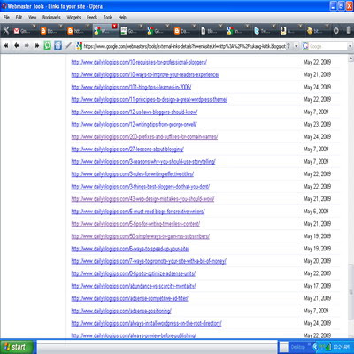 google webmasters indexes external nofollow blog