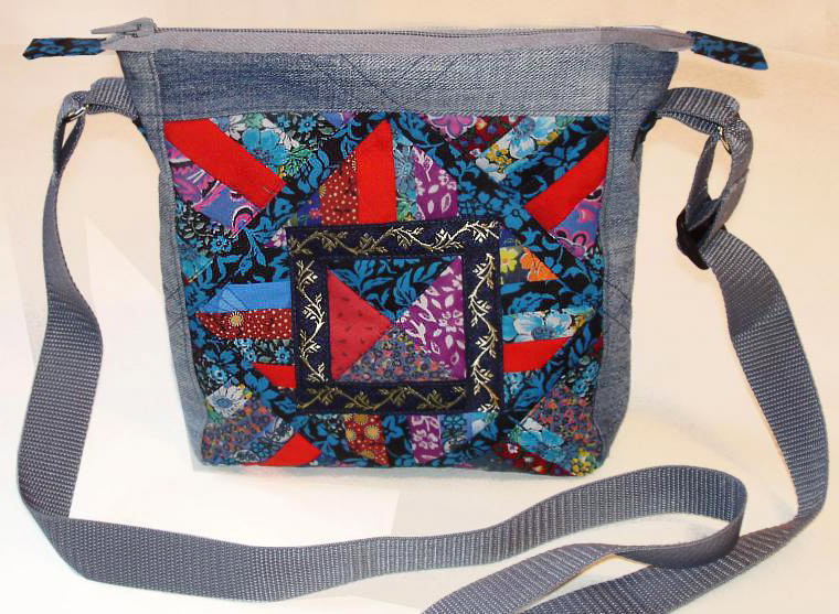 We sew a bag of patchwork and old jeans. DIY tutorial with pictures. Шьем сумку  из лоскутков и старых джинсов. МК