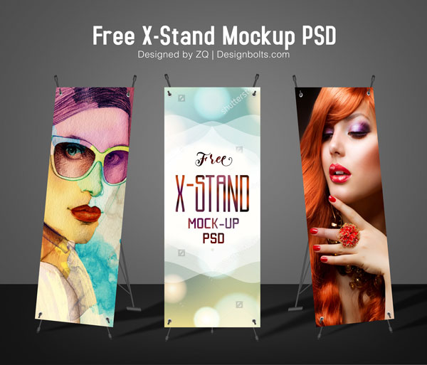 Free X Stand Banner Mockup PSD