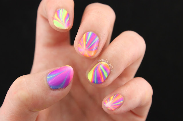 Rainbow Water Marble Using the Girly Bits Hoop! There It Is Collection