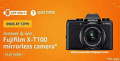  Amazon Quiz Answers Today 18 October 2019 Win Fuji-Film Camera