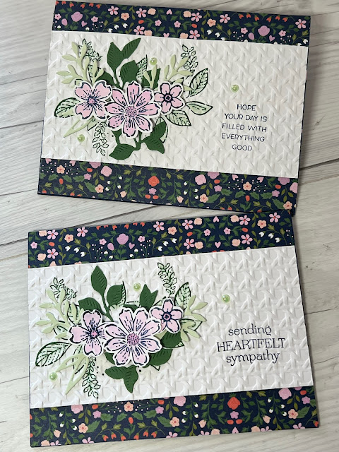 Floral greeting cards using Petal Park and Timeless Arrangements Stamps from Stampin' Up!