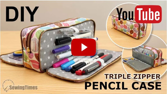 SewingTimes' Triple Zipper Pencil Case
