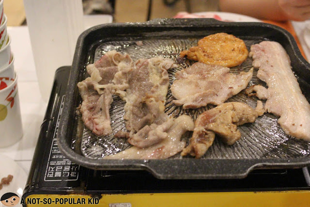 Grilled samgyupsal in Korean Manor Buffet, Baguio