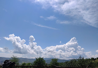 Benign looking clouds in the distance