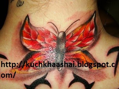 Tribal Back With Kanji Tattoo