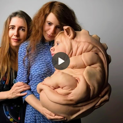 Omg how it's possible half human and half pig, made by Patricia Piccinini, Patricia Piccinini, Goma