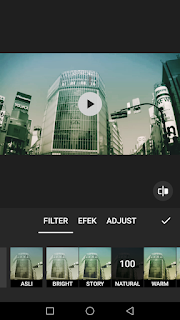 Cara edit video menambah filter efek dan adjust video menggunakan aplikasi Inshot di Android