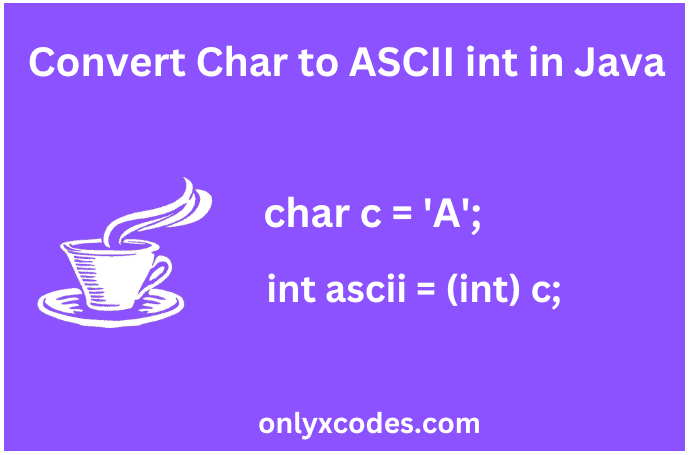 convert char to ascii int in java