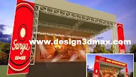 Desain Area Panggung Stage Rigging Alumunium Logo Banner