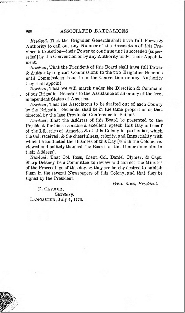 Pennsylvania Archives Series 2 Volume 13 Documents Relating to the Associations and Militia in General Page 268