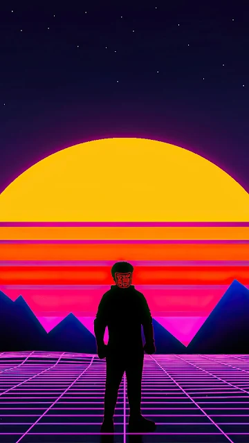 80s Retro Sun Background