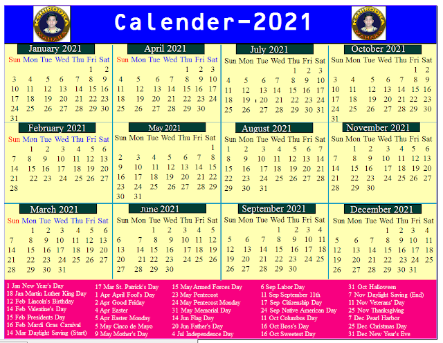 Calender 2021 Free Download