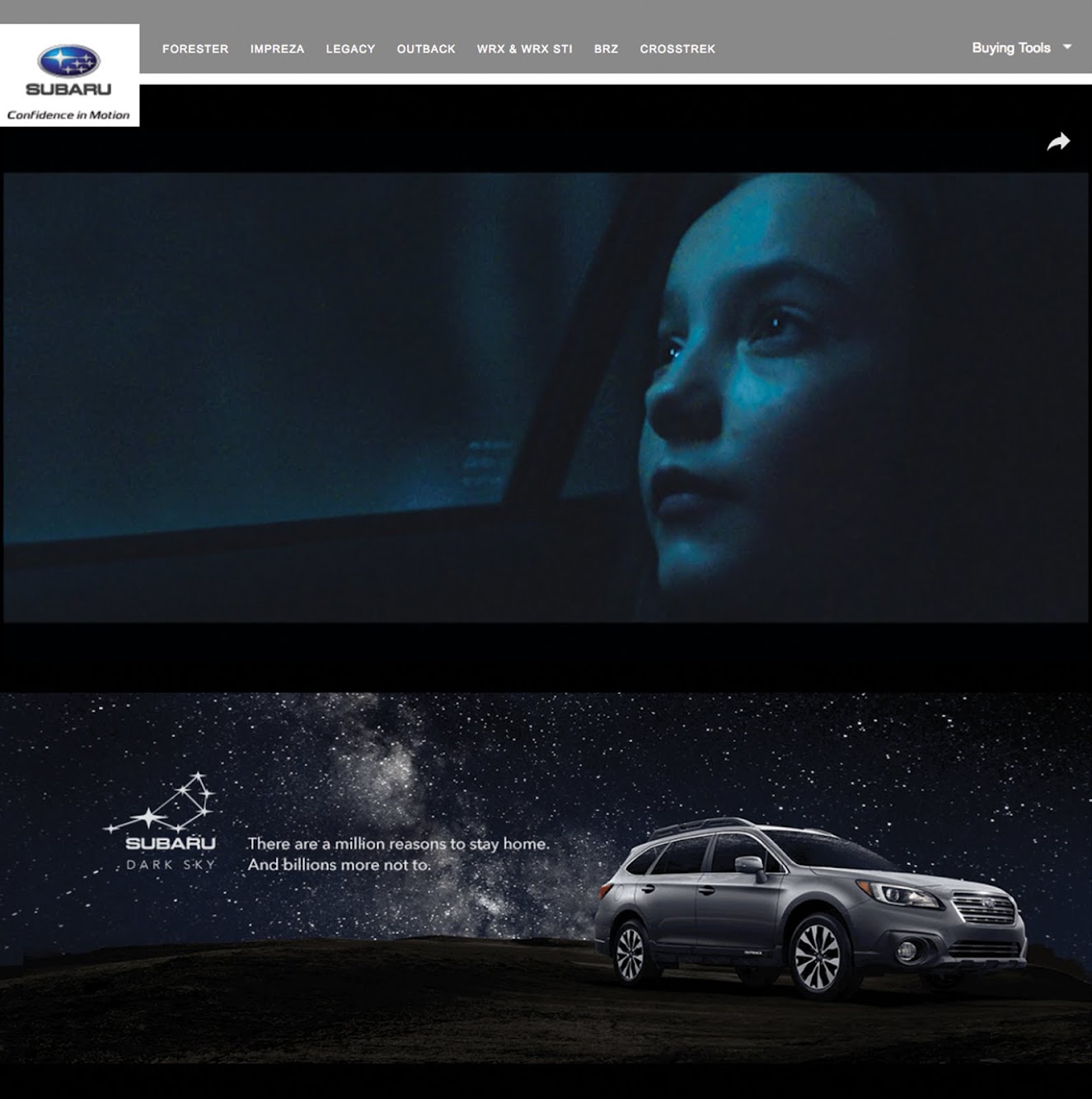 Subaru Outback Canada: Get out & look up, "Dark Sky" Spot