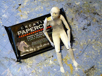 female figure after first layer of paper clay