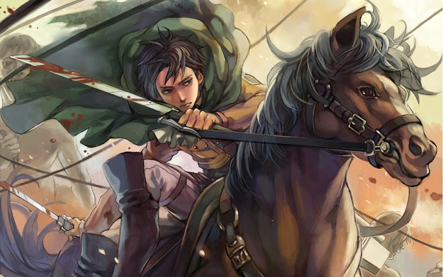 Levi Riding Horse Anime Male b09