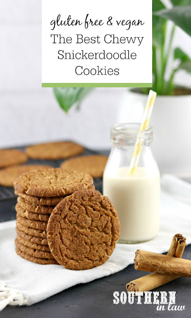 The Best Soft and Chewy Snickerdoodle Cookies Recipe - gluten free, vegan, easy cookie recipes, peanut free, clean eating recipe, sugar free
