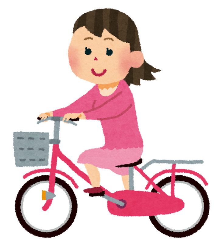 自転車に乗る女性のイラスト かわいいフリー素材集 いらすとや