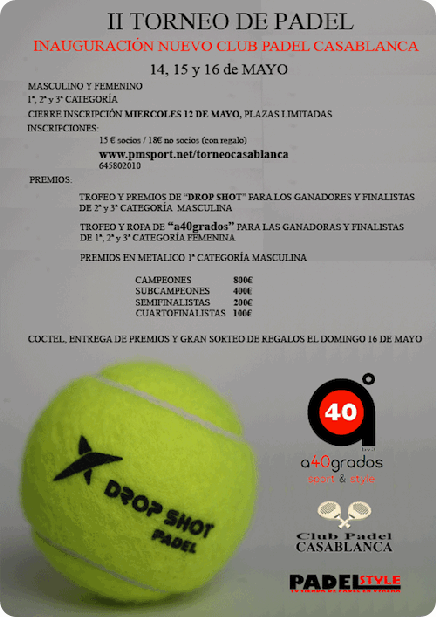 II Torneo Padel Club Padel Casablanca Mayo 2010