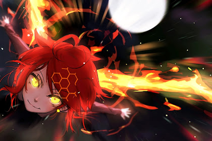 Anime Girl On Fire Wallpaper