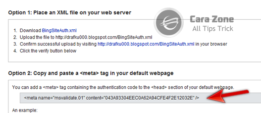 Cara Daftar Verifikasi Blog di Bing Webmaster
