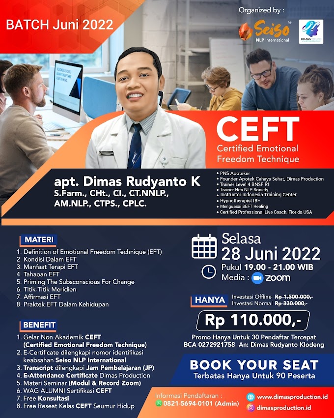 WA.0821-5694-0101 | Certified Emotional Freedom Technique (CEFT) 28 Juni 2022