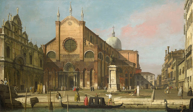 Каналетто  (Canaletto)   Venezia, Campo Santi Giovanni e Paolo