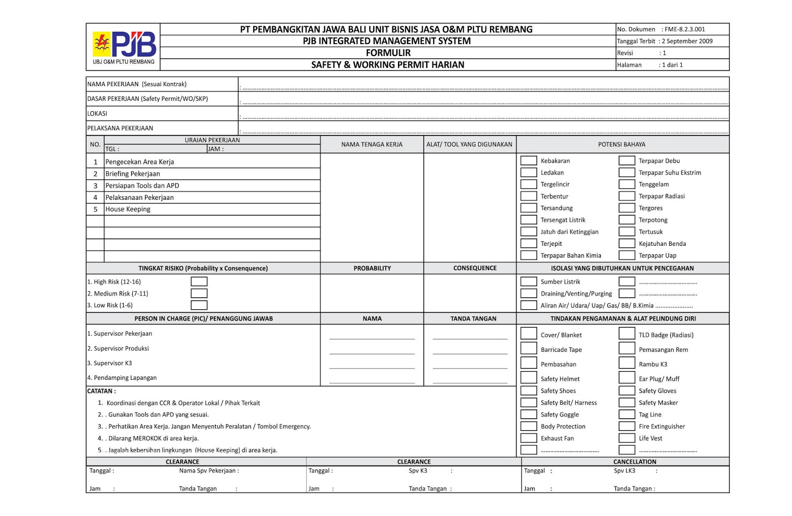 Download Template Nota Format CDR