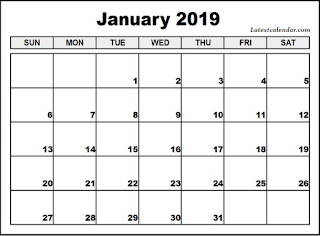 Free Printable Calendar January 2019