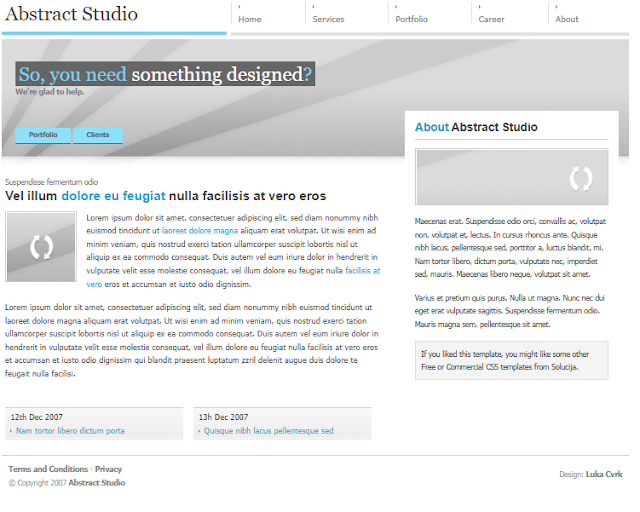 Abstract Studio Template Free Download-HTML, CSS, JS