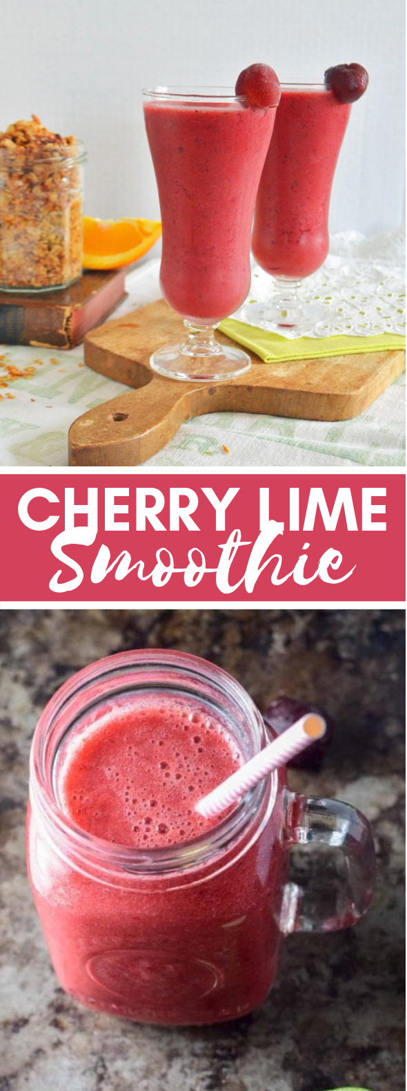 Cherry Lime Smoothie – Dietitian Approved #drinks #valentineday