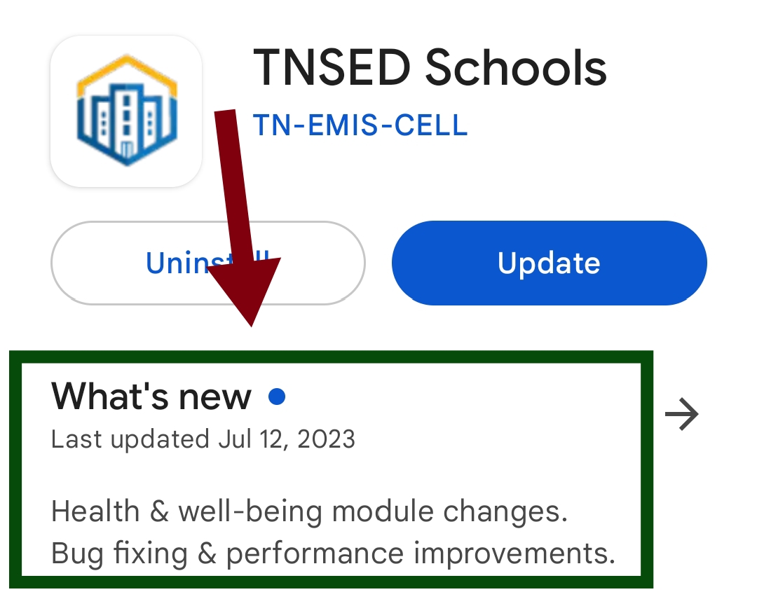 TNSED schools App New Version - 0.0.72 Updated on July 12 , 2023