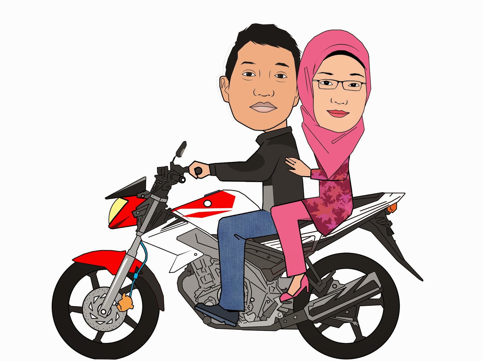 Gambar Kartun  Boncengan Motor  Bestkartun