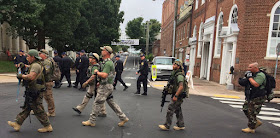 Citizen militia march in Charlotttesville, August 12