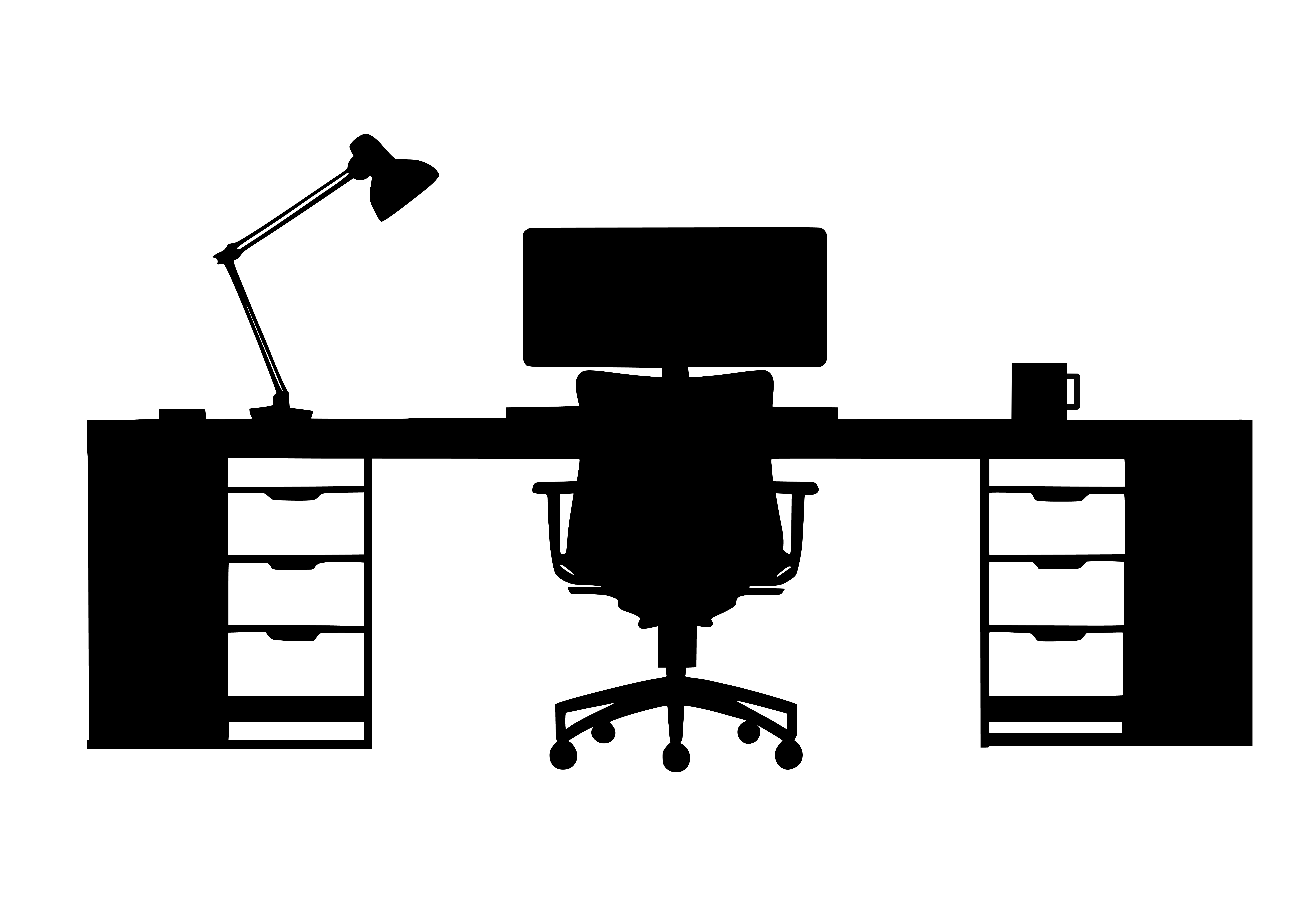 Office Desk silhouette design