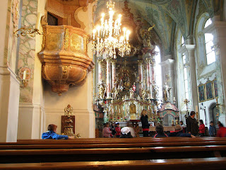 Wallfahrtskirche interior em Maria Al am Steinernen Áustria