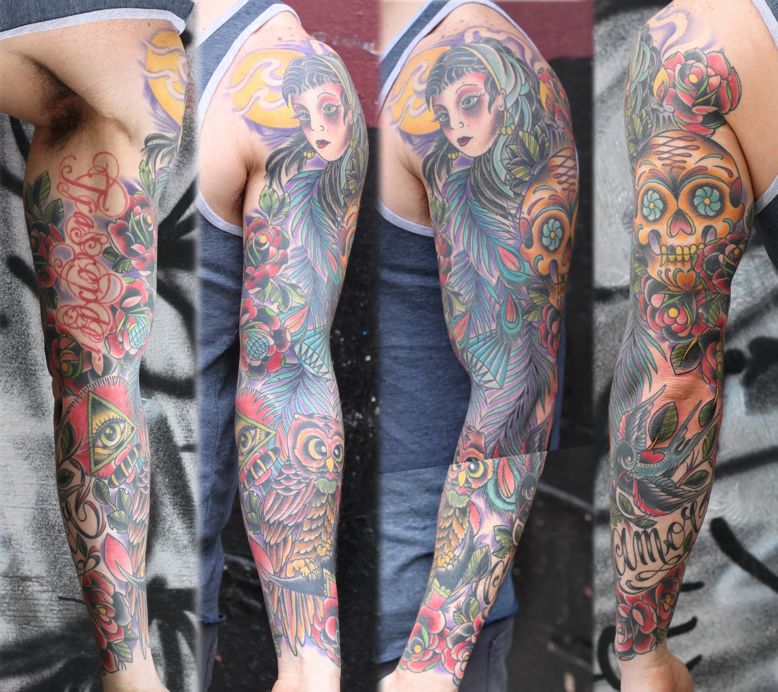 Moritz's blog: Skull chicano arm cover up by