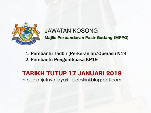 Jawatan Kosong MPPG Januari 2019