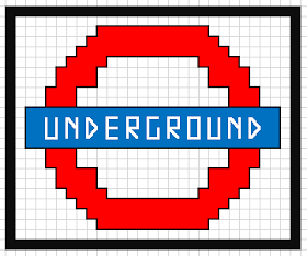 London Underground small mini cross stitch design and pattern