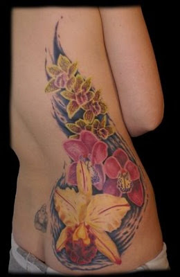 Flower Tattoo Design - Side Body and back Female