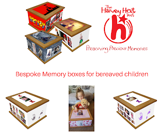 Images of memory boxes supplied by the Harvey Hext Trust